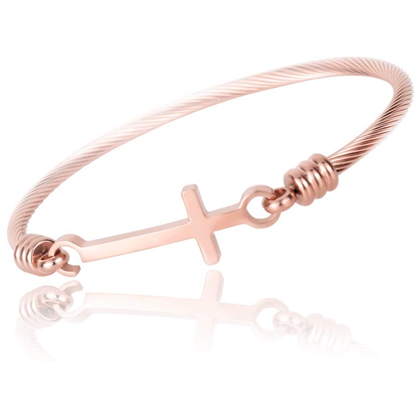 Cross Bracelet Cuff Bangle Stainless Steel